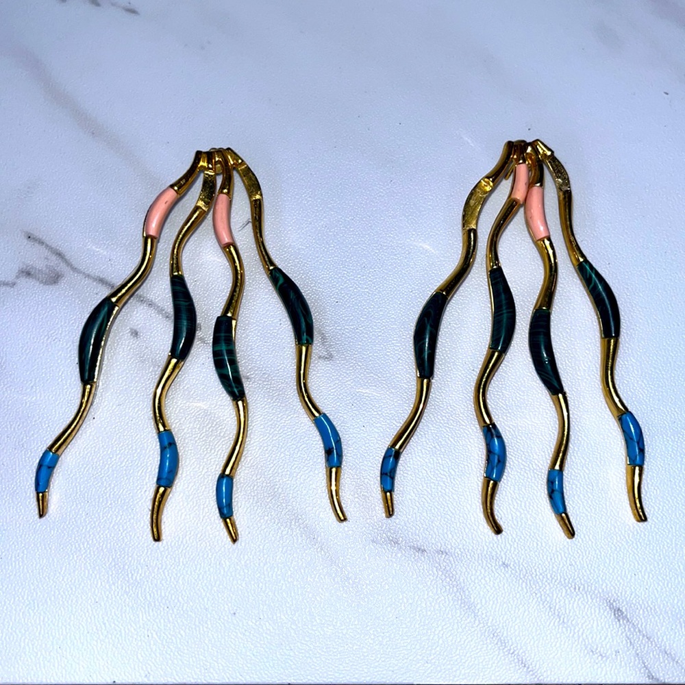 Joanna Laura Constantine Gold Plated Feminine Waves Earrings